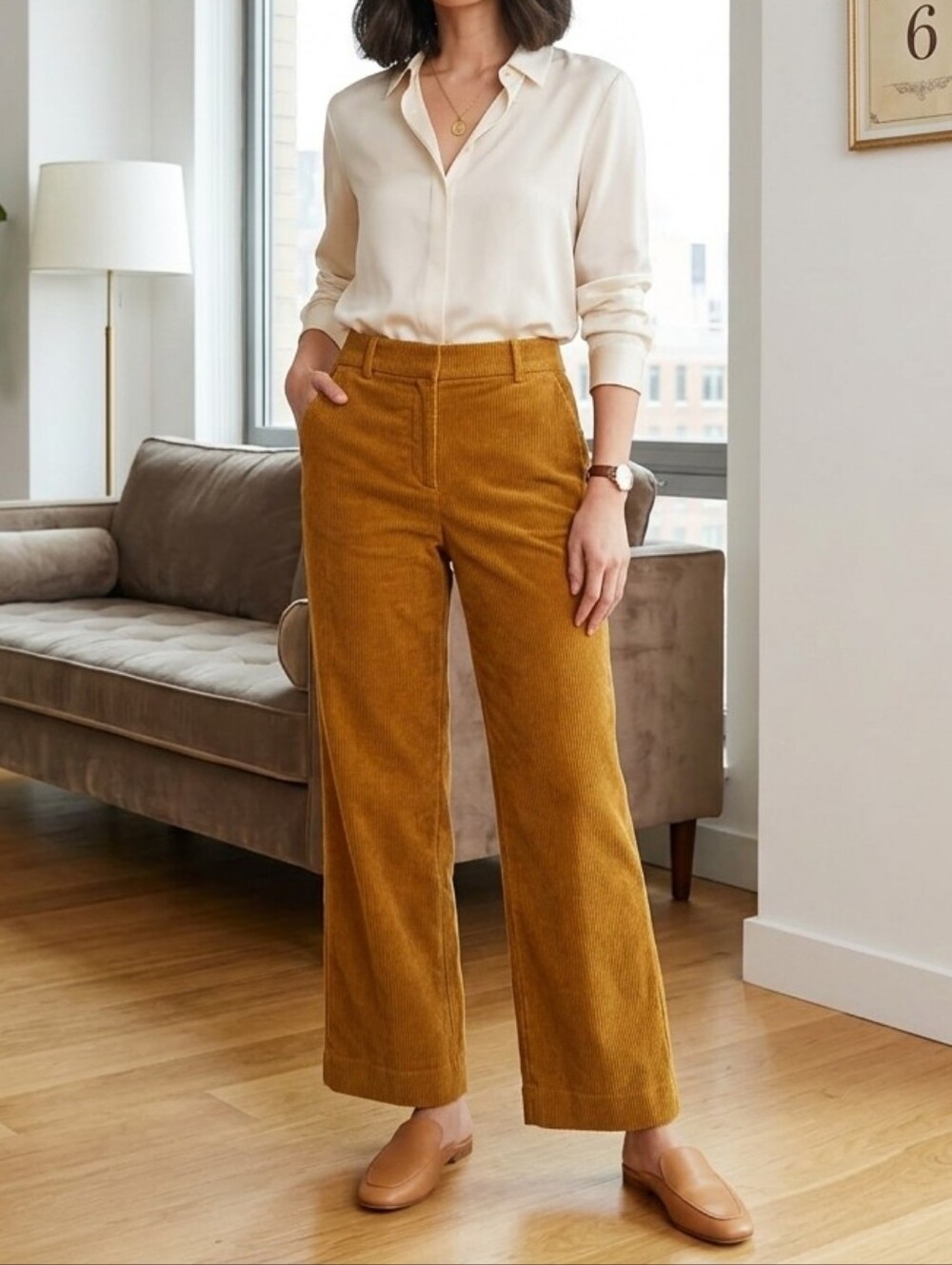 J. Crew Mustard Brown Corduroy Boot Cut Pants